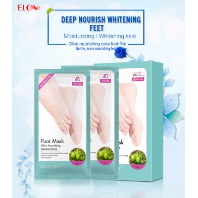 Korea Fashion Whitening And Moisturizing Foot Patch Popular  Olive Nourishing Skin Peeling Foot Mask For Sale