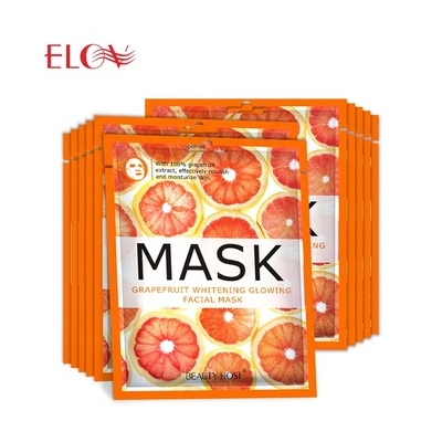 In Stock Organic Skin Care Sleeping Sheet Maker Pack Grapefruit Brightening Moisturizing Glowing Facial Fruit Face Mask 